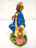 Vintage Nativity Creche Black Wiseman Kneeling Figurine, 4" Christmas Manger Ita