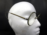 Vintage Antique Mens Driving Eye Glasses Signed Willson, Round Glasses, Chrome