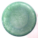 Vintage Vasart Monart Scotland Glass Bowl Vase, Green Blue, Hat Shape, Signed