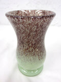 Vintage Vasart Monart Scotland 4" Glass Vase, Silver Speckles, Purple Green